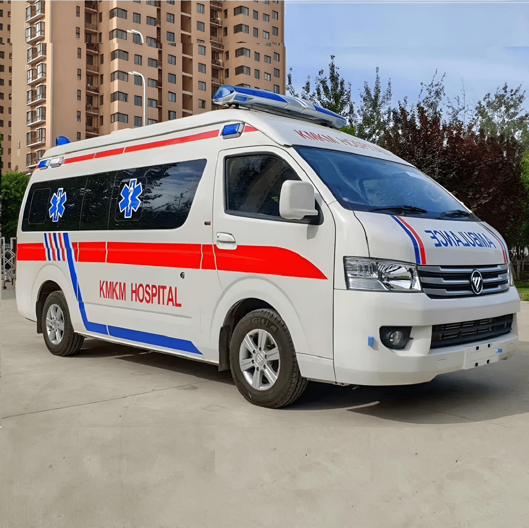 Foton G9 Monitoring Ambulance exterior — wide body, high roof