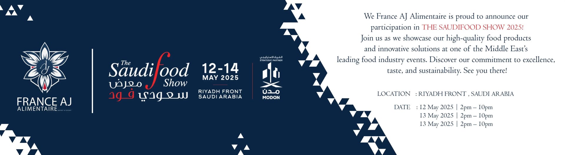 France AJ Alimentaire at The Saudi Food Show 2025, Riyadh
