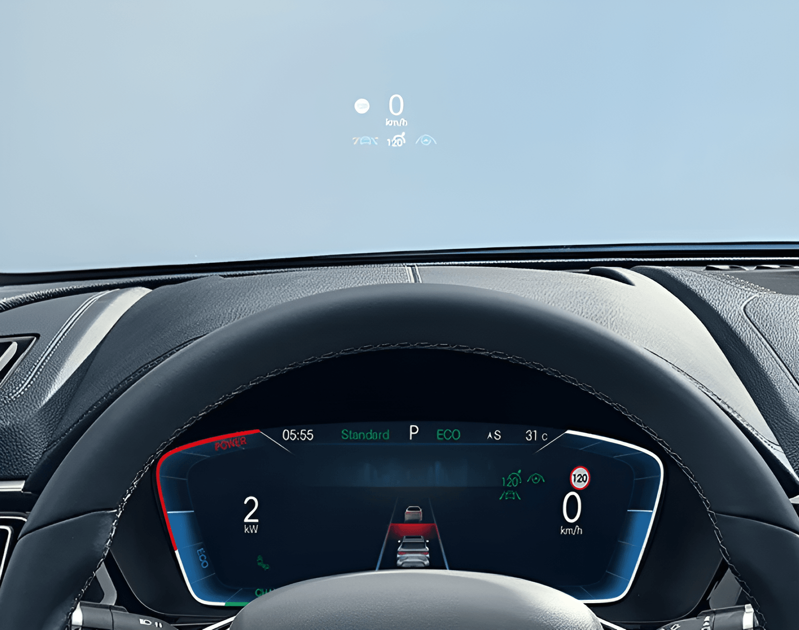BYD SEAL U head-up display — key driving info on windshield | France AJ Group