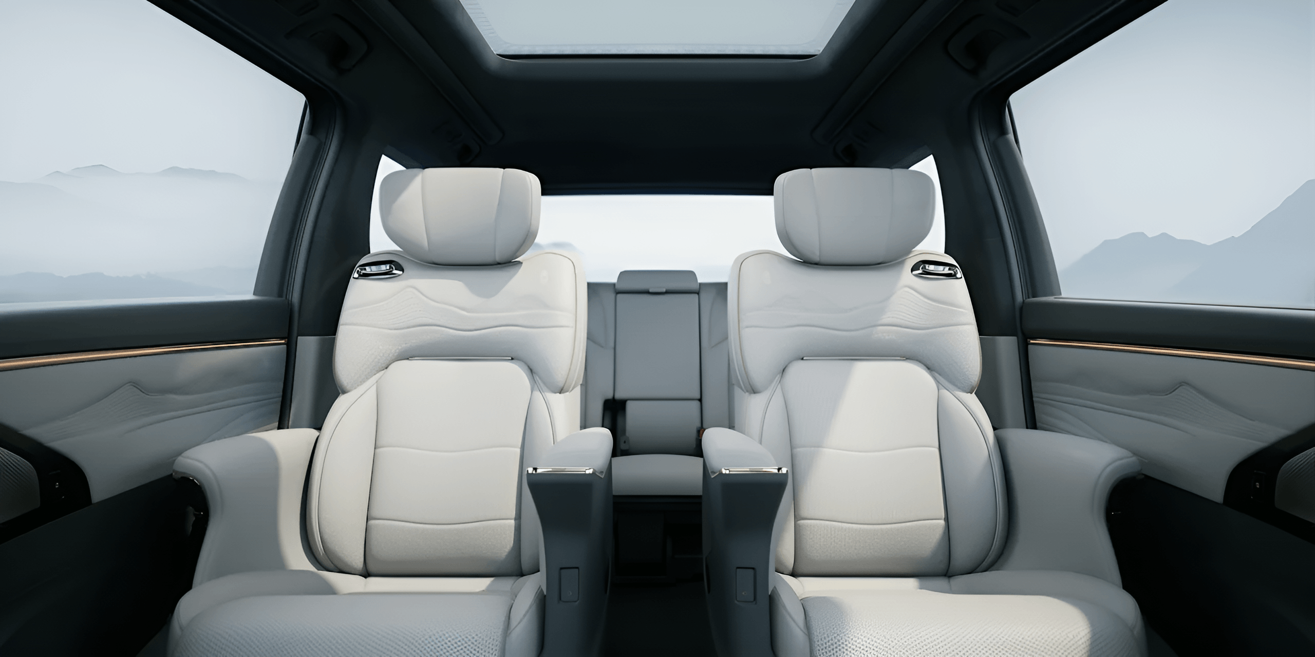 GAC M8 interior — Fairy Land colorway with second-row seating