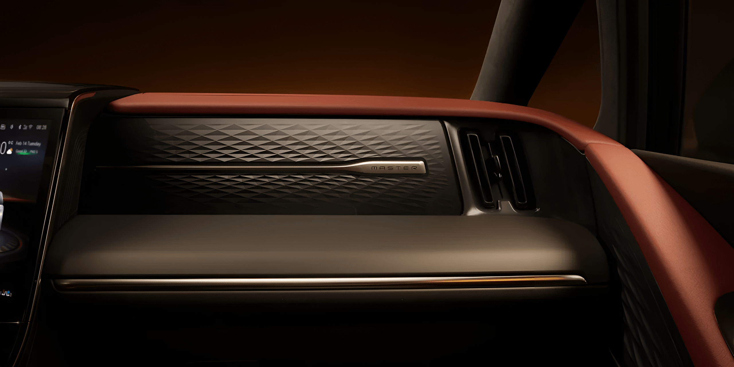 GAC M8 dashboard — Wonderland Forest finish and control layout